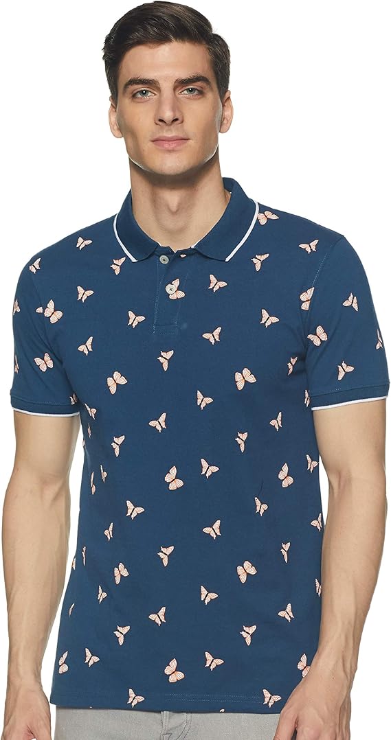 Buy Max Men's Printed Slim fit TShirt (CAPRPSM2010HSANAVY_Navy XXL) at