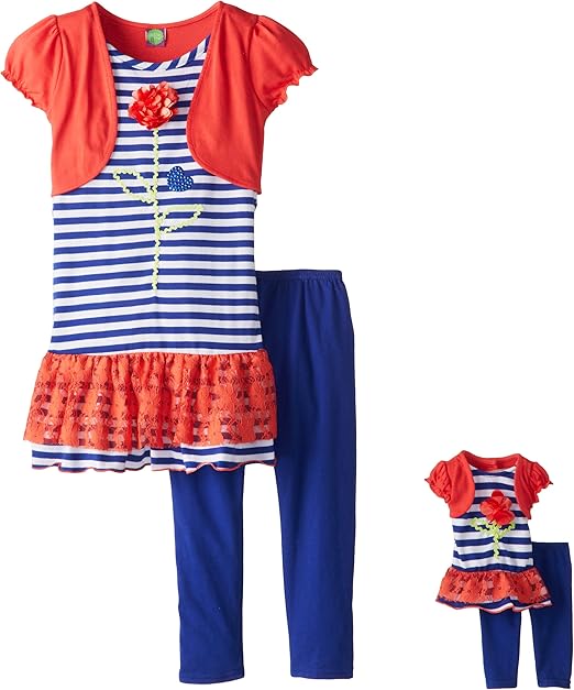 Dollie & Me Big Girls' 2Piece Set with Peplum Top and