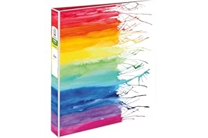 Avery + Amy Tangerine Designer Collection Binder, 1.5 Inch Round Rings, 275-Sheet Capacity, Watercolor Rainbow (28347)