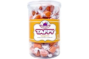 Fairtime Adams & Brooks Taffy Bulk Pink Candy for Candy Buffets, Tangerine Taffy, Tangerine Candy, Bulk Candy, Pinata Candy, Individually Wrapped Candy - Kosher Candy, 21 Ounce Tub