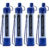 Logest 4 Pack Water Filter Straw - Portable, Compact, Multipurpose Water Purification Device for Emergency Kits, Outdoor Activities, Camping, Travel