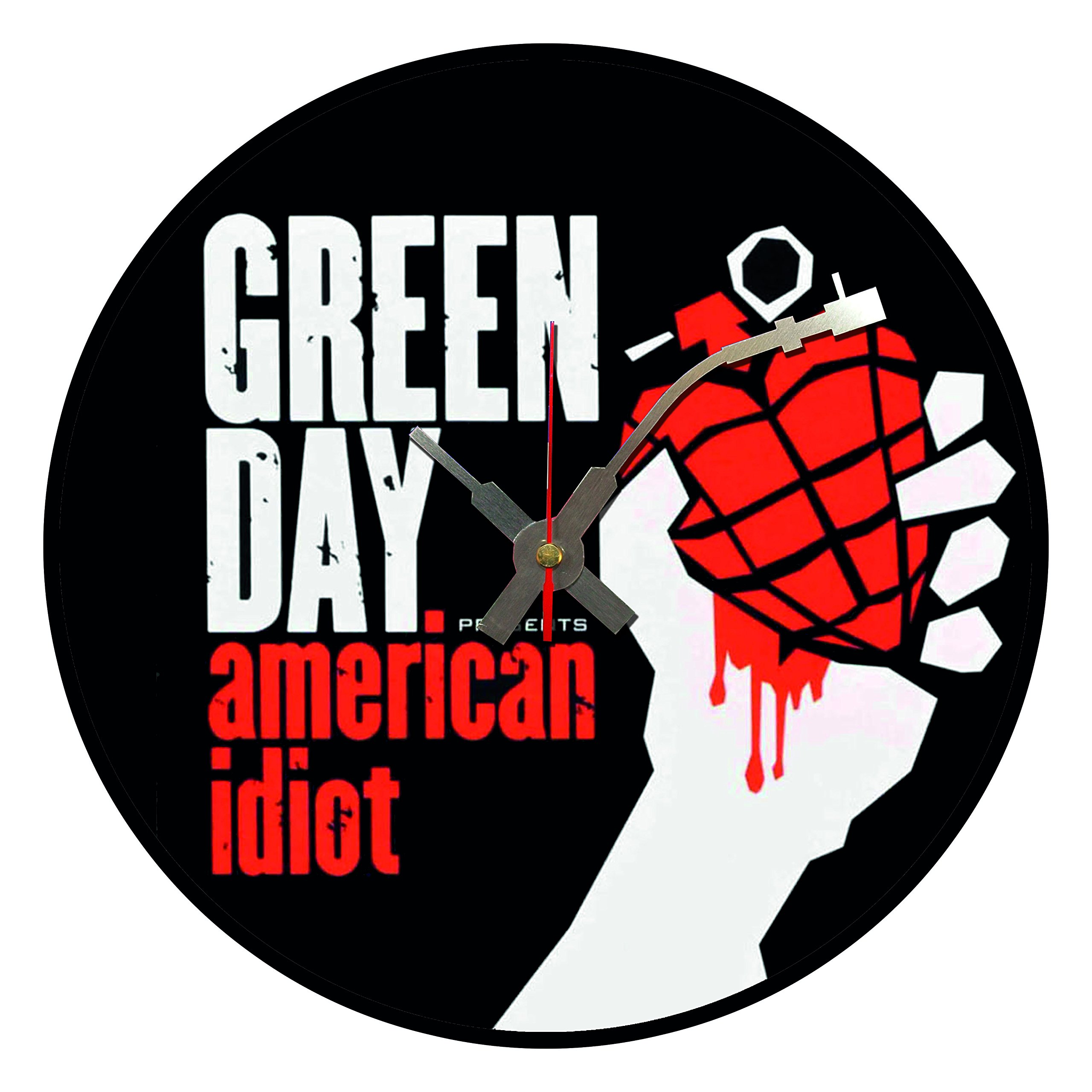 Iconic Green Day American Idiot vinyl record wall clock