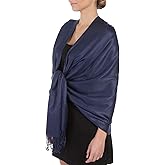 Sakkas Large Soft Silky Pashmina Shawl Wrap Scarf in Solid Colors