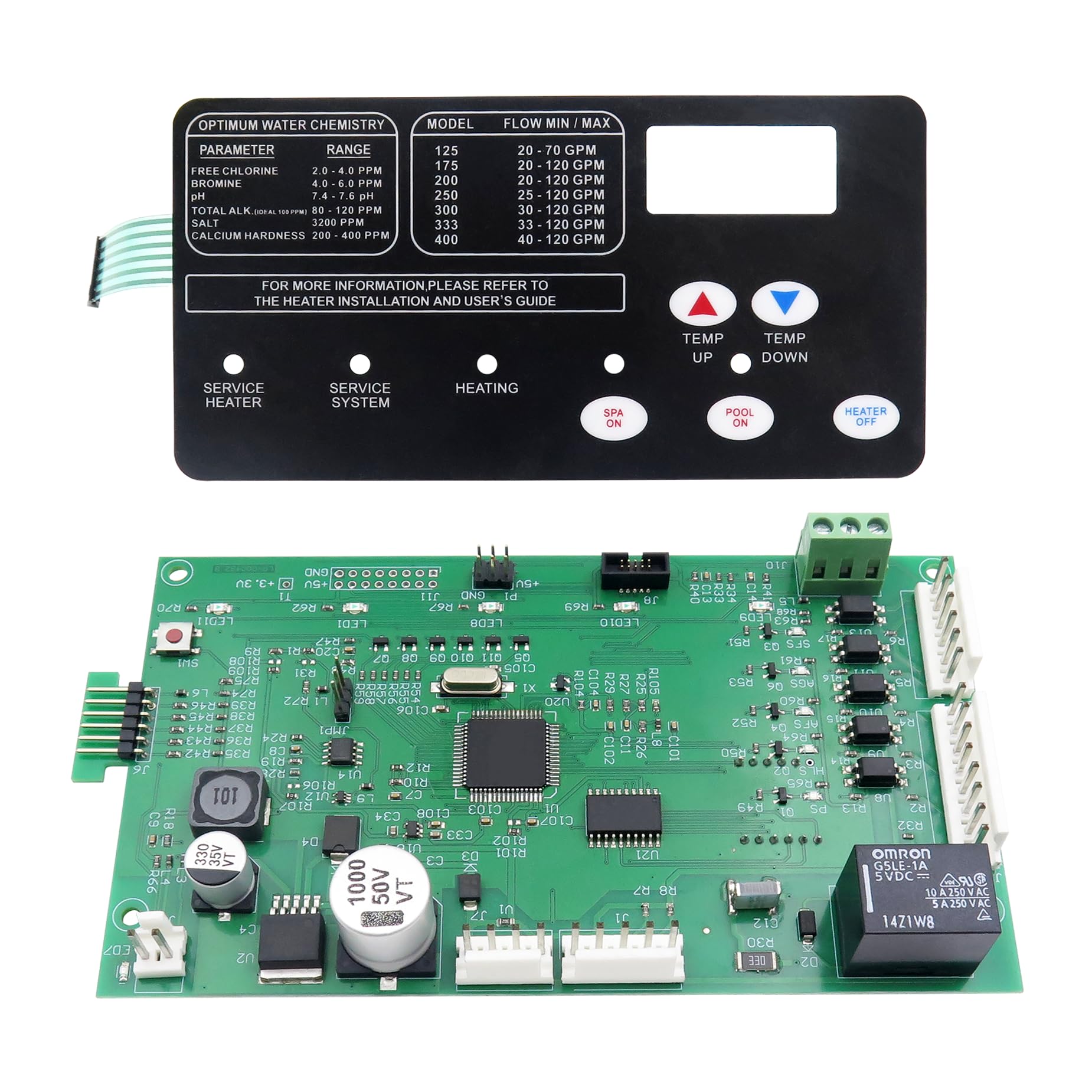 Photo 1 of ROBOA 42002-0007S Control Board Kit (461105) with 472610Z Switch Pad Compatible, Replacement for Pentair MasterTemp 400/300/250, with Sta-Rite Max-E-Therm SR400/SR333/SR200