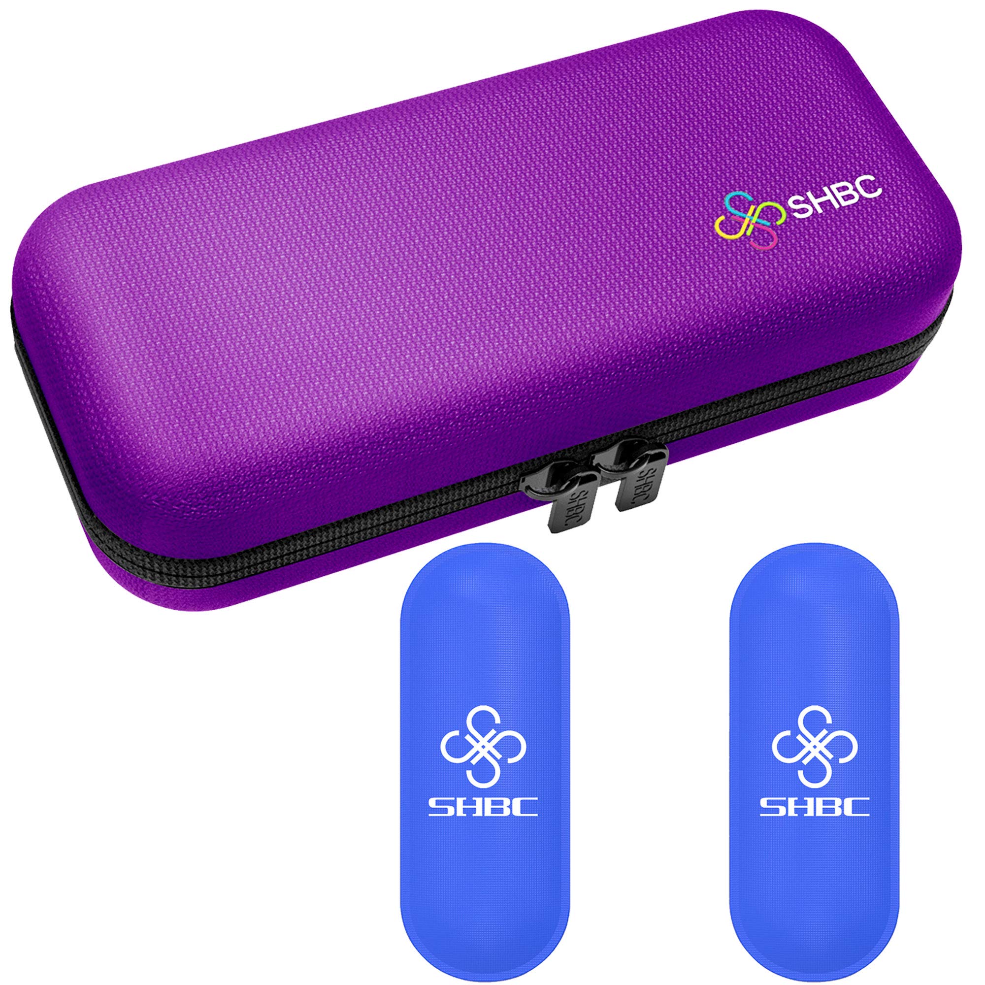 SHBC Insulin Cooler Travel Case for Diabetic Organize Medication Insulated Cooling Bag with 2 Ice Packs Purple