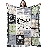 CIUGOIG Christian Gifts for Women & Men - 50"X60" I Am a Child of God Blankets - Inspirational Religious Birthday Catholic Spiritual Gifts Faith Based Gift - Christian Throws