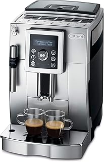 De&#39;Longhi ECAM 23.420.SB Kaffeevollautomat mit Milchaufschäumdüse für Cappuccino, Espresso Direktwahltaste und Digitaldisplay mit Klartext, 2-Tassen-Funktion, 1,8 Liter Wassertank, silber/schwarz