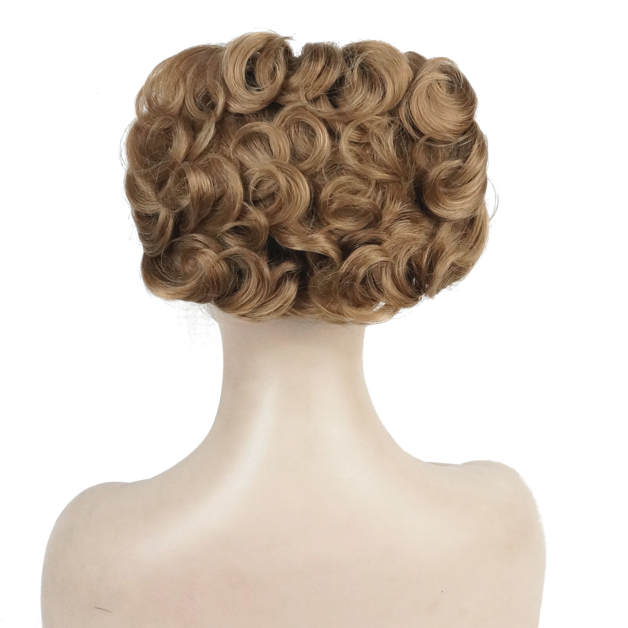 Lydell Short Messy Curly Dish Hair Bun Extension Stretch hair Combs Clip in Ponytail Extension (19)