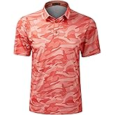 TAPULCO Mens Quick Dry Polo Shirts Camouflage Pattern Performance Athletic Lightweight Breathable Casual Golf Tshirts