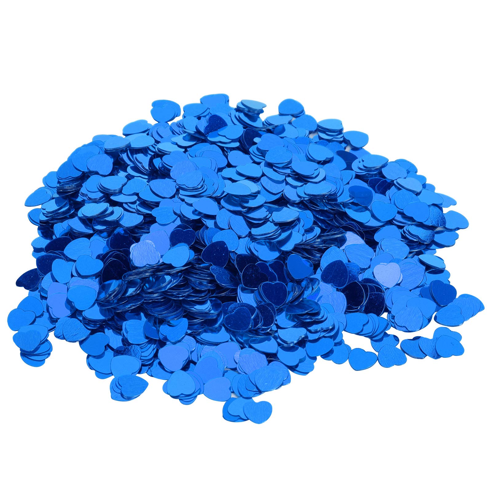 3000PCS Heart Shaped Small Metallic Foil Confetti, Valentines Day Heart Confetti Blue Love Decorative Glitter Hearts Table Small Sequins for Wedding Anniversary Table Decoration