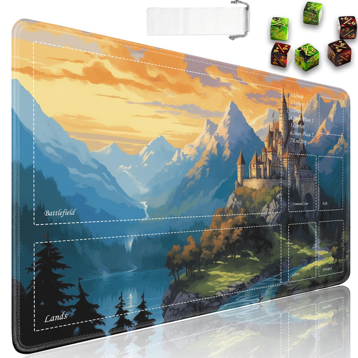 JVGFYNKL for TCG Playmat, Playmat with Zones, 24x14