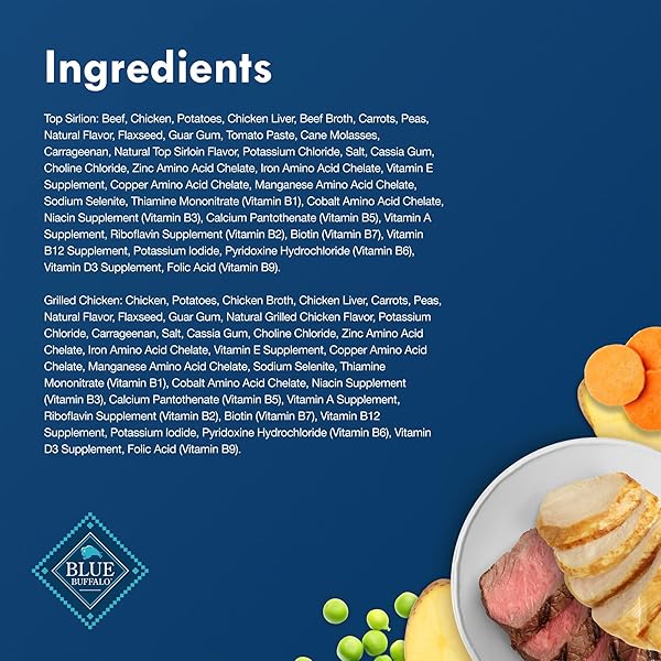 BLUE BUFFALO DELIGHTS SMALL BREED NATURAL WET DOG FOOD VARIETY PACK, TOP SIRLOIN PATÉ AND GRILLED CHICKEN PATÉ, 3.5-OZ CUPS, 12 COUNT