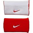 Nike Dri-Fit Home & Away Doublewide Wristbands (1 Pair, One Size Fits Most, Light Crimson/White)