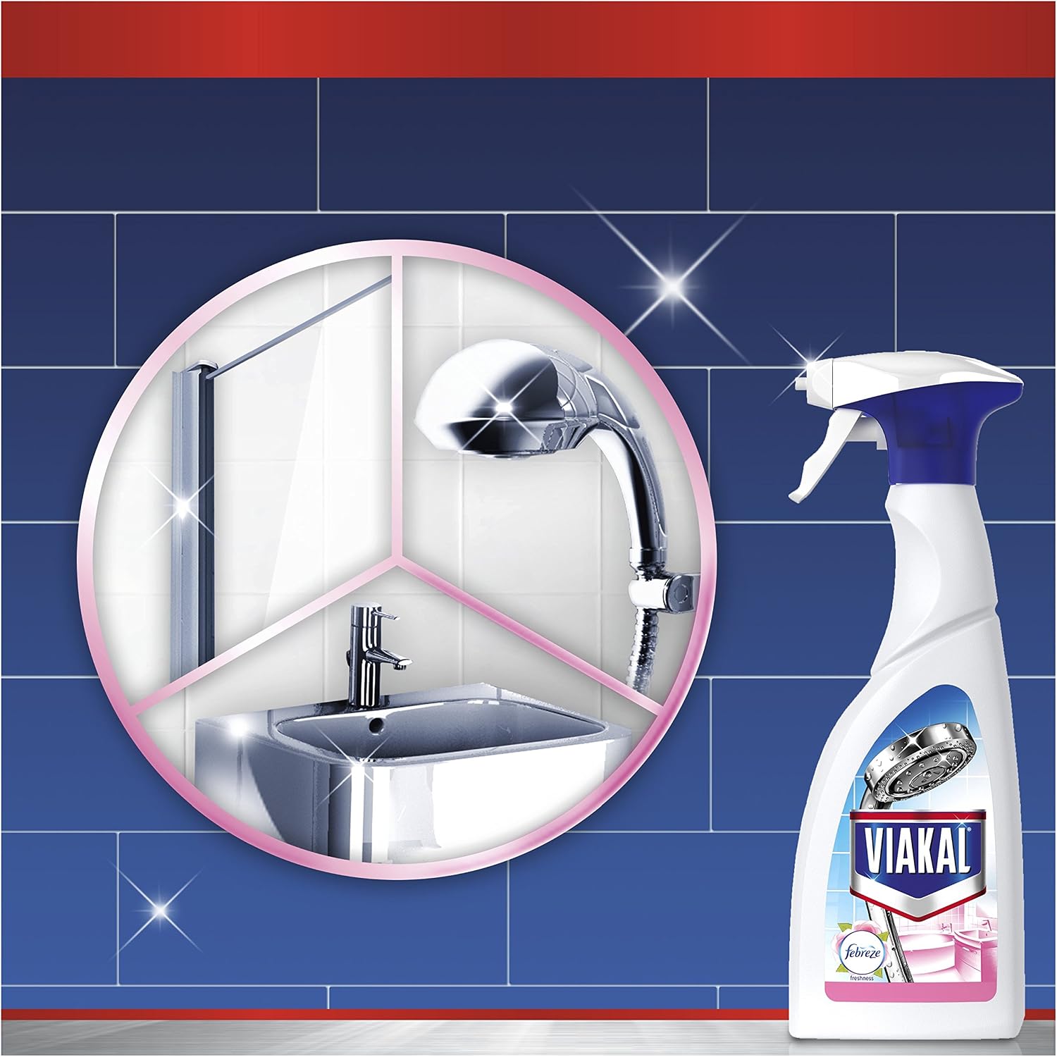Viakal Limescale Remover Spray, Bathroom Cleaner Spray, Fresh Spring Rose Scent, 5 Litre (500 ml x 10) - Image 4