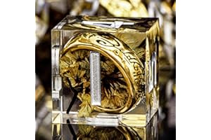 ORIFANTOU Magic Lord of The Rings Dice Set Sharp Edge Resin DND Dice Yellow Flower Dice with Box, Golden Ring D&D Dice RPG Role Playing Games, Dungeons and Dragons D and D Polyhedral Dice Set