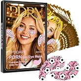 SPODARE PDRN Collagen Eye Masks for Dark Circles and Puffiness, 8 Pairs | Non-Slip, Cooling Under Eye Patches with Caffeine, Great for Uneven-Looking Tone Eyes