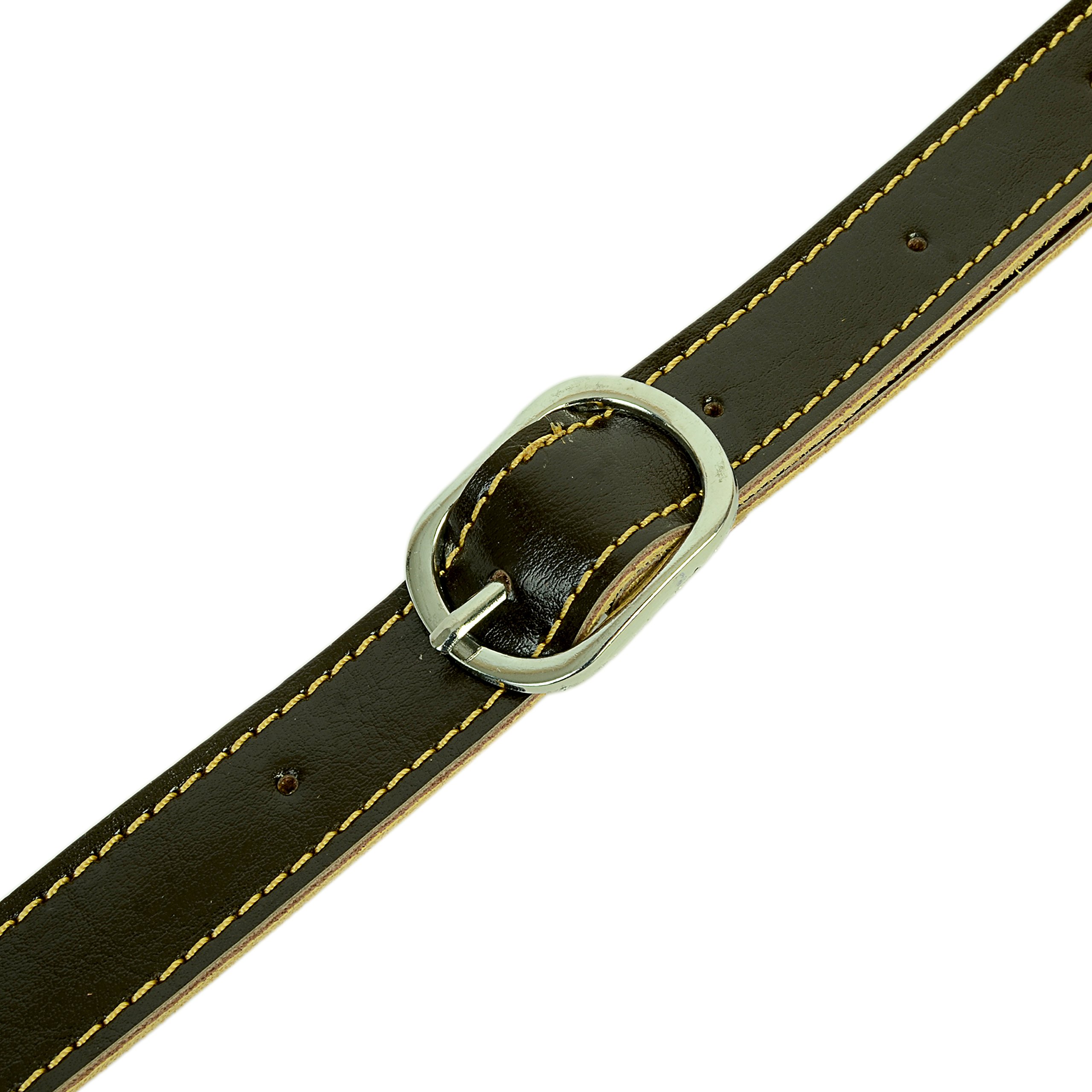 Mugig Gitarrengurt aus Leder Gitarrenzubehör mit Schulterschutz stabil für alle Gitarren E-Gitarre oder Bass 122 bis 156cm (braun)