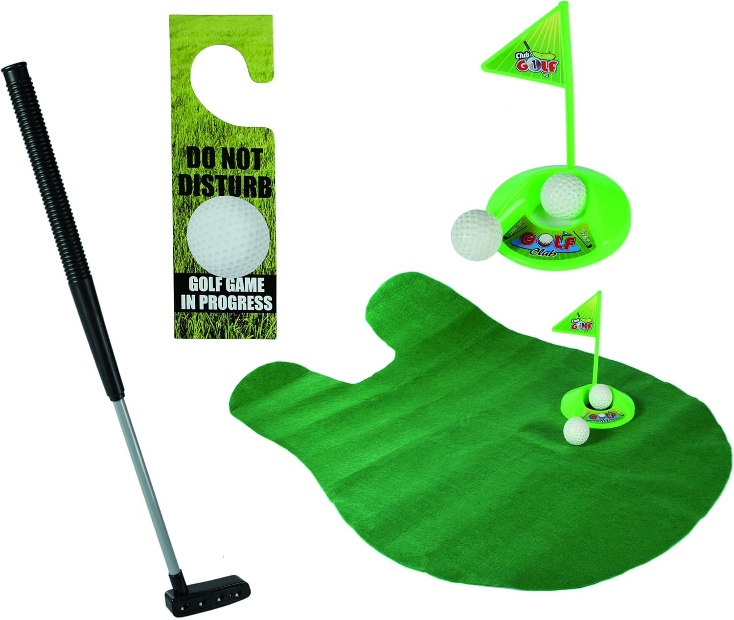 Toilet Golf Set Potty Putting Novelty Toy Mans / Mens / Gents / Him