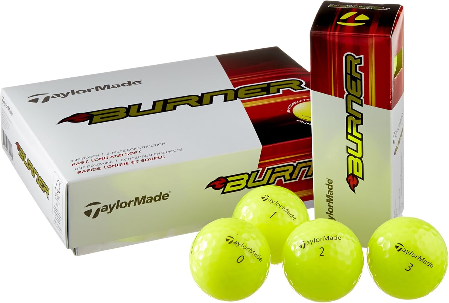 TaylorMade Burner Golf Balls, (1 Dozen), Yellow Amazon.co.uk Sports