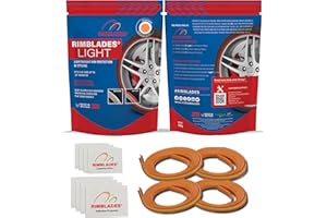 Orange Rim Protectors for Alloy Wheels by Rimblades Light - Fits Up to 22" X 4 Rims | Easy DIY Exterior Car Accessories | Protects Against Curb Rash