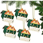 Vercraft 5 Pcs Dumpster Fire Christmas Ornaments 2025 Funny Christmas Hanging Ornaments Bulk Metal Dumpster Fire Funny Coworker Xmas Gifts for Employees Team Coworker Staff Family (Classic)