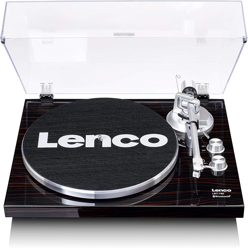 LBT-188 Tocadiscos Bluetooth - admite Salidas de RCA y USB - 2 velocidades 33 RPM y 45 RPM - preamplificador - carcasa de MDF - transmisión por correa - nogal — foto 1 de 8