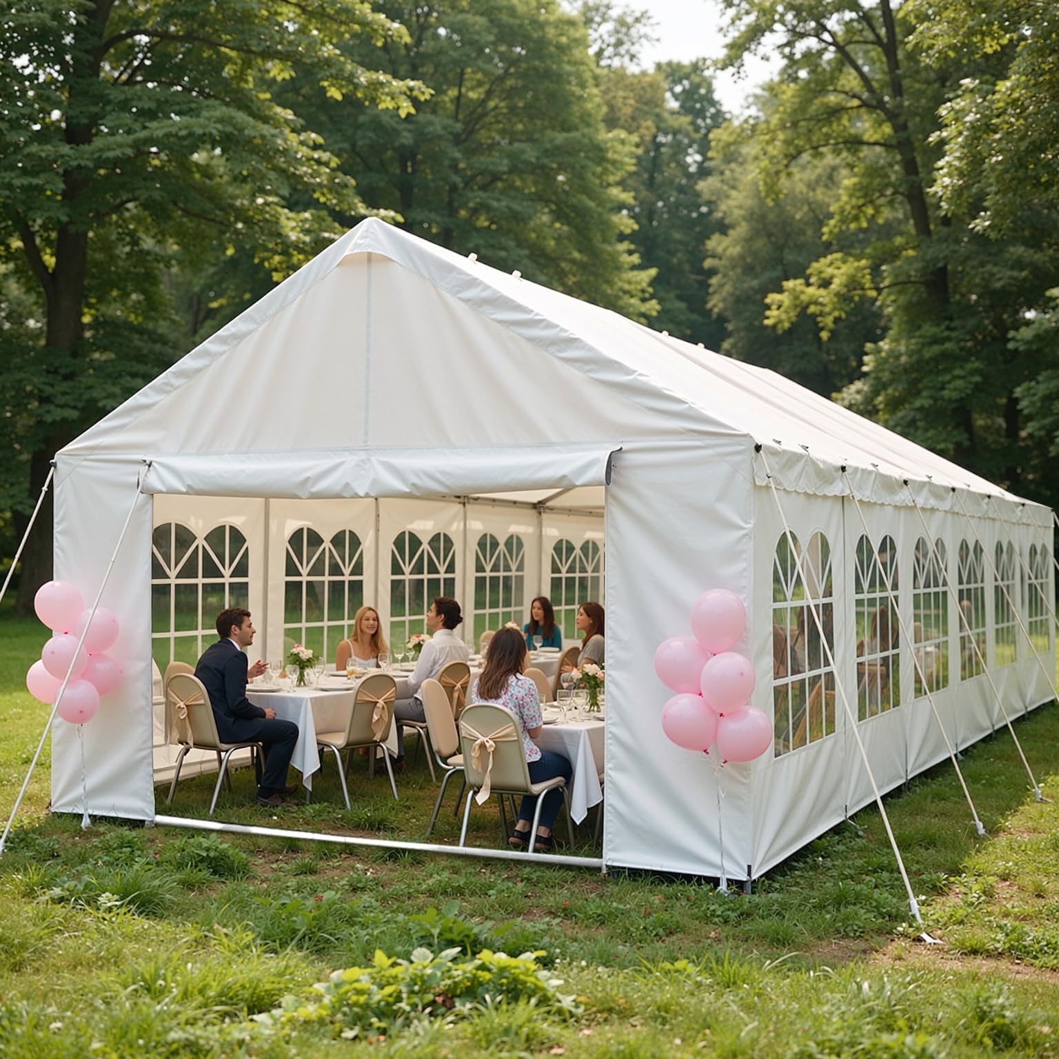 Photo 1 of ** SOLD AS IS, NO REFUND/RETURN** SEE COMMENTS!YOPTO 20x40 FT Party Tent,Outdoor Tents for Parties,Carport Car Canopy with 4 Storage Bags & Removable Sidewalls,Gazebo w/ 4 Ground Tubes,Commercial Tents for Wedding BBQ,White