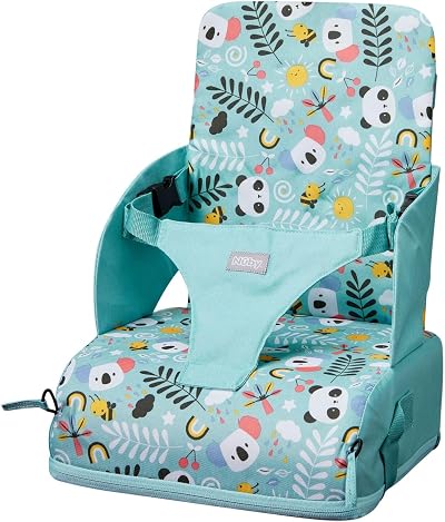 Nuby Travel Booster Seat – Compact Foldable Baby Sit Up Chair Panda