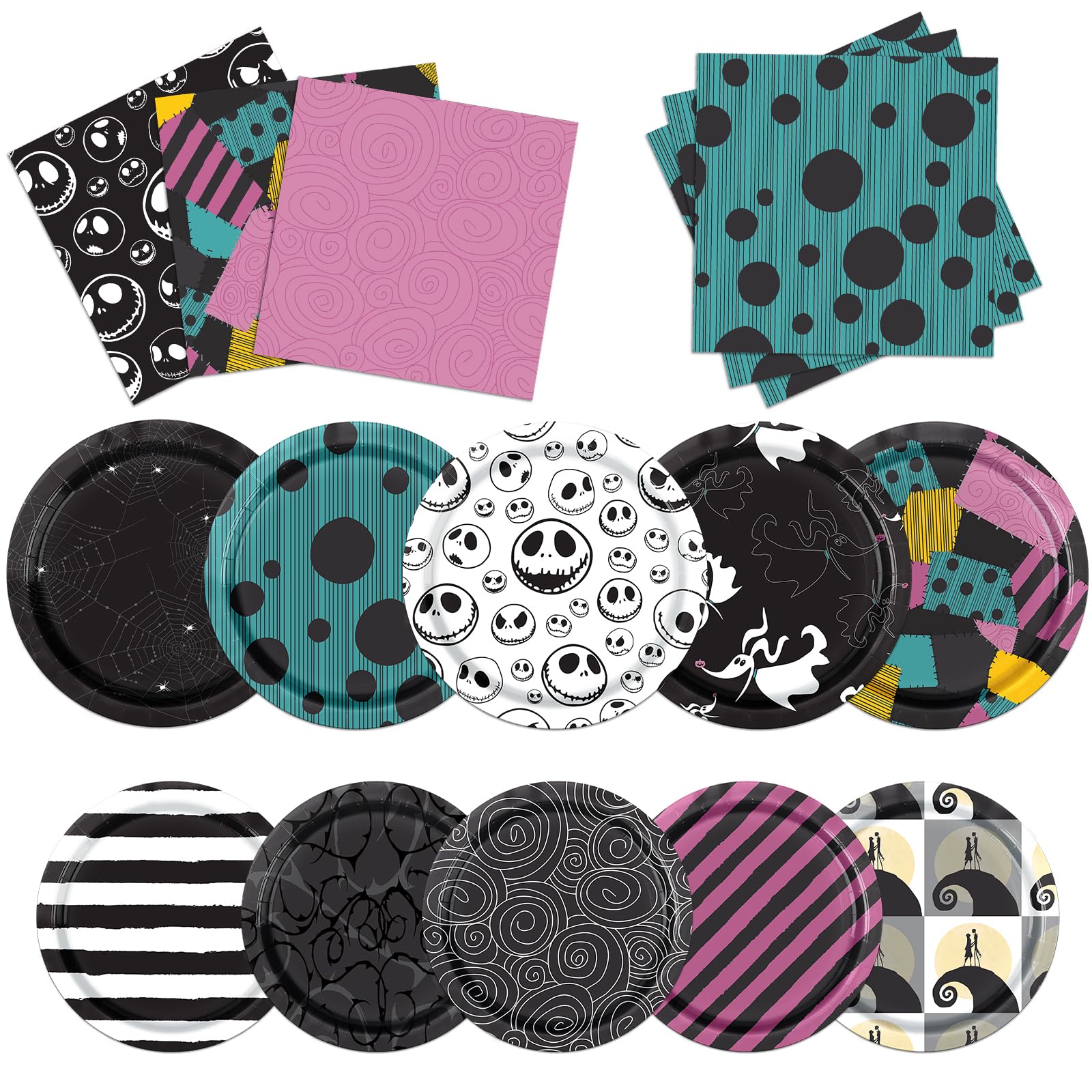 Photo 1 of Halloween Party Decorations Tableware,Hallo ween Party Plates and Napkins Supplies for Halloween Birthday Party Supplies