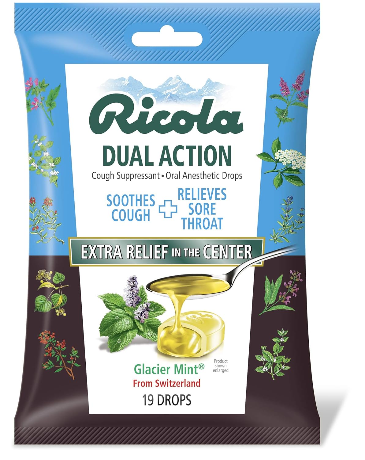 Ricola Extra Strength Cough Suppressant Drops, Glacier Mint