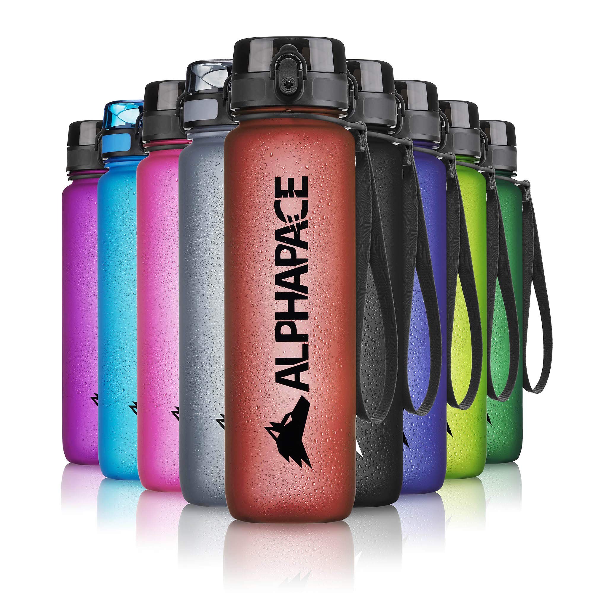 ALPHAPACE Water Bottle, Leak Proof 350ml Drinks Bottle, BPA Bottle for Sports, Cycling & Outdoor Activities, Sports Bottle with Fruit Infuser, Dark Red — image 1