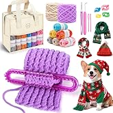 81Pc Weaving Loom Kit, Knitting Loom Kit with Storage Bag &amp; Crochet Hooks | Includes Storage Bag, Binding Needles, Yarn and Crochet Hooks, for Making Hats,Gloves and Blanket,DIY Craft Kit for Beginners
