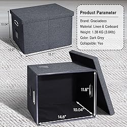 Graciadeco File Organizer Box, Collapsible Storage