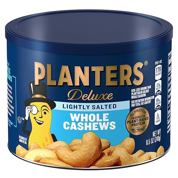 PLANTERS LIGHTLY SALTED WHOLE CASHEWS (8.5 OZ CANISTER)