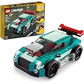 LEGO Creator 3 in 1 Street Racer Car, Rebuildable Kit Transforms to a Muscle Car, Hot Rod, or Race Car Toy, Great Model Car Toy Gift for Boys and Girls Age 7+ Years Old, 31127