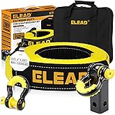 ELEAD Recovery Tow Strap Heavy Duty with Hooks 3" x 30Ft - 36000 LBS Break Strength, 2" Shackle Hitch Receiver + 3/4 D Ring Shackles (2pcs), Recovery Tow Rope for Truck, SUV, ATV Offroad Vehicle