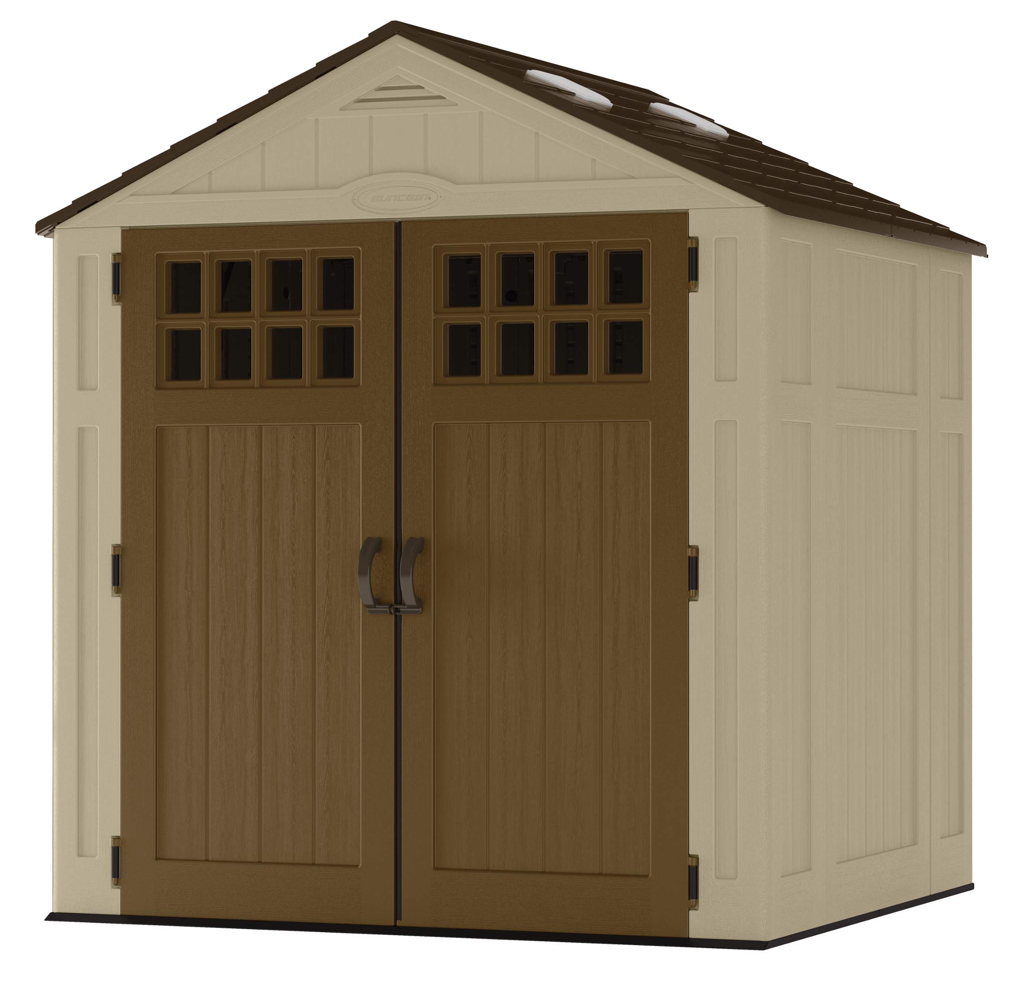 suncast storage shed all weather resin lockable doors 6x5