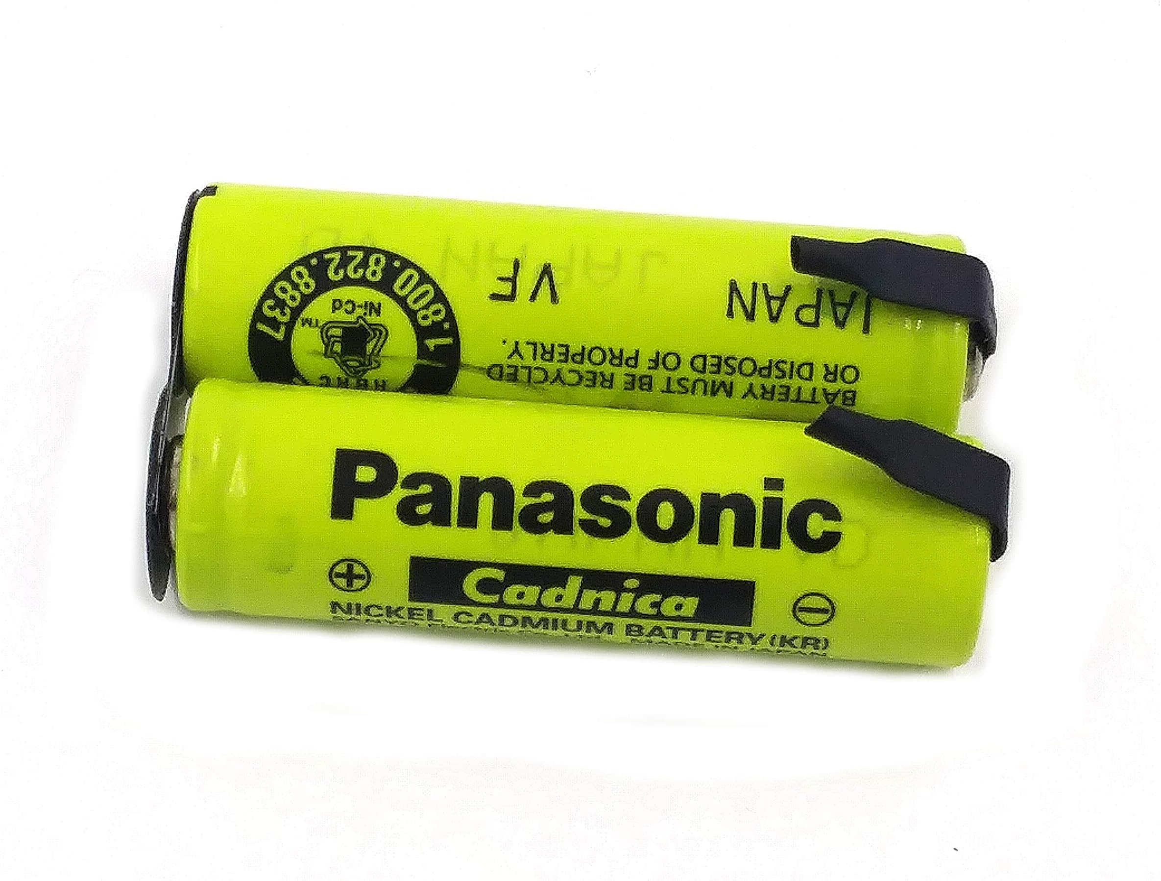 OEM Compatible Shaver Battery Pack - 2.4V AA 700 mAh NiCd with Solder Tabs - Panasonice N700 AAC w/tabs - Fits Most Cordless Shavers (Remington, Phillips, etc)