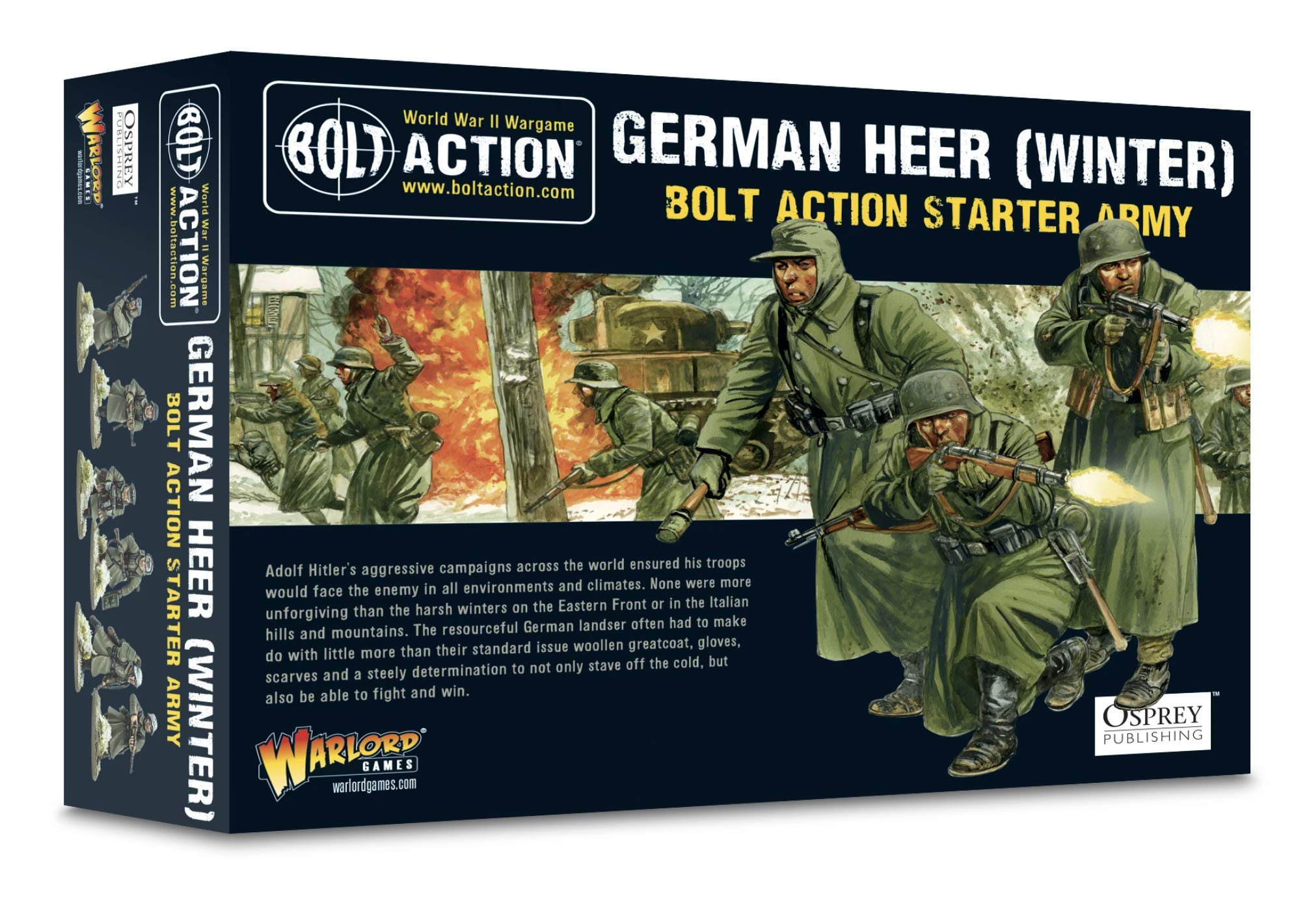 Warlord Games German Heer (Winter) Starter Army - 28mm Scale Plastic Miniatures for Bolt Action Highly Detailed World War 2 Miniatures for Table-top Wargaming
