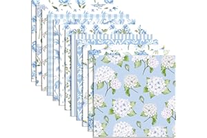 BHNACIER 24 Sheets Light Blue Hydrangea Pattern Paper 12" x 12" Light Blue Hydrangea Scrapbook Paper Pad Double-Sided Blues Floral Scrapbook Papers Flowers Floral Patterned Decorative Craft Papers