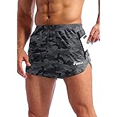 Pudolla Men’s Running Shorts 3 Inch Quick Dry Gym Athletic Workout Shorts for Men with Zipper Pockets