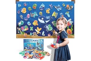GADETOUQ Ocean Animals Felt Board Set, 3.5Ft 38Pcs Sea Animals Alphabet Learning Toys, Zoo Felt Letter Board Montessori Toys for Girls Boys, ABC Educational Toys for 3 4 5 6 7 8 Year Old Toddlers Kids Gifts