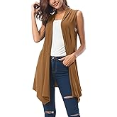 Urban CoCo Women's Sleeveless Cardigan Summer Open Front Vest Lightweight Cool Coat