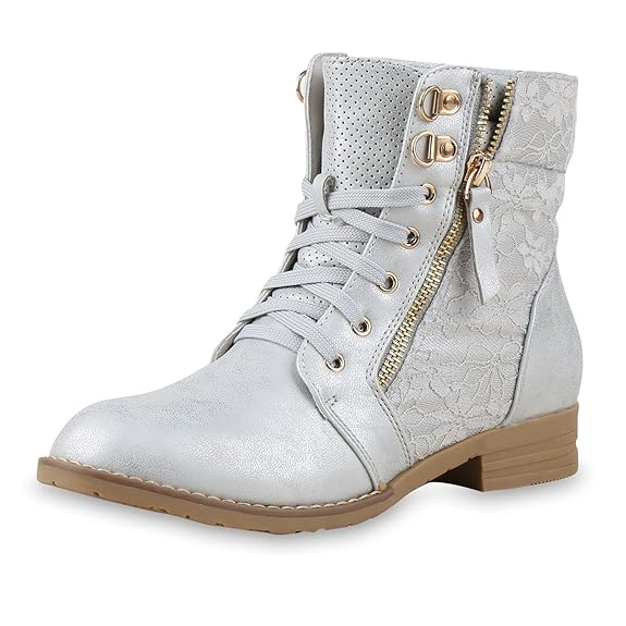 SCARPE VITA Damen Schnürstiefeletten mit Blockabsatz Spitze Zipper