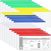 Marspark 100 Pcs Plastic Poly Envelope Small Clear Envelopes with Zipper Pencil Pouches Bulk A6 Pencil Bags for Cash Money Pen Document Office Supplies 9.2 x 4.7 Inches (Multicolor)