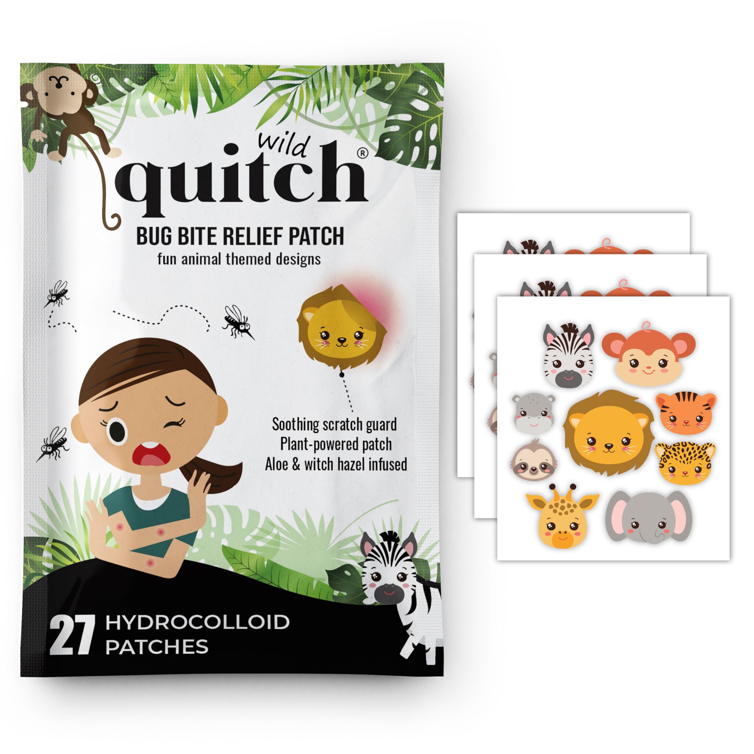 Photo 1 of Quitch Mosquito Bite Relief Safari Animal Patches, Bug Bite Anti Itch Cream Alternative for Kids and Baby, Insect Bite Relief, After Bite Relief, Travel Essential for Summer Camp, Cruise and Outdoors