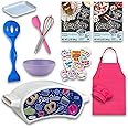 Ultimate Easy Baking Oven Bundle For Kids With 19 Items - Oven, 2 Refill Mixes, Apron, Hat, Bowl, Spatula, Whisk, 9 Stickers, Baking Pan & Tool (Heroic Hot Pink Baker Bundle)