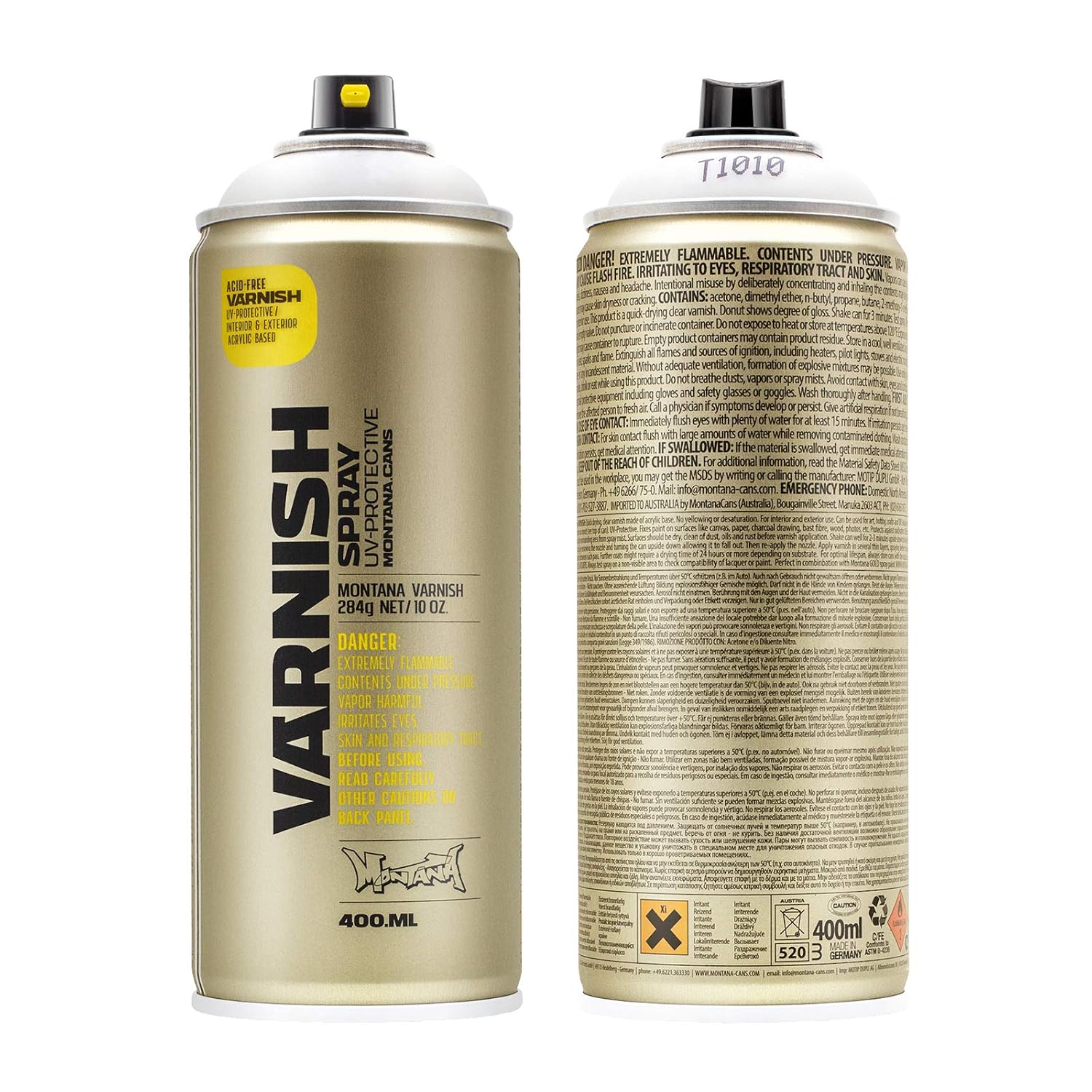Montana Varnish Spray - UV-Protective - 400 millilitre - Matt Finish, Clear, 400 ml (Pack of 1)