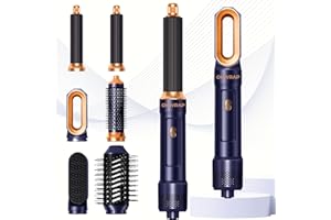 6 in 1 Blow Dryer Brush, Curling Wand Hair Air Styling Tools Set, Ionic with Massage Hot Air