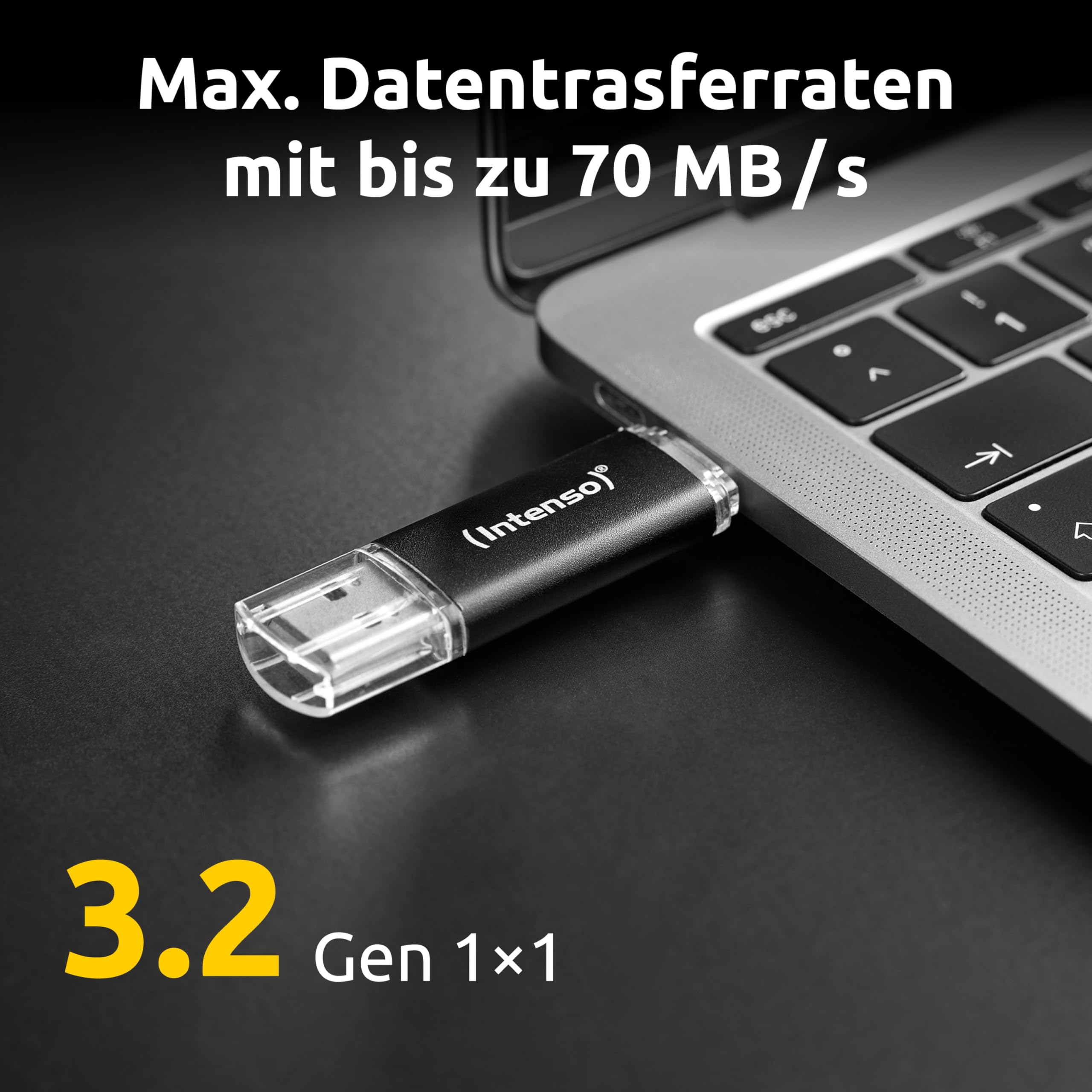 Intenso Twist Line 256 GB, Dual USB-Stick 3.2 Gen 1x1, USB-C und USB-A, 70MB/s, Anthrazit 3